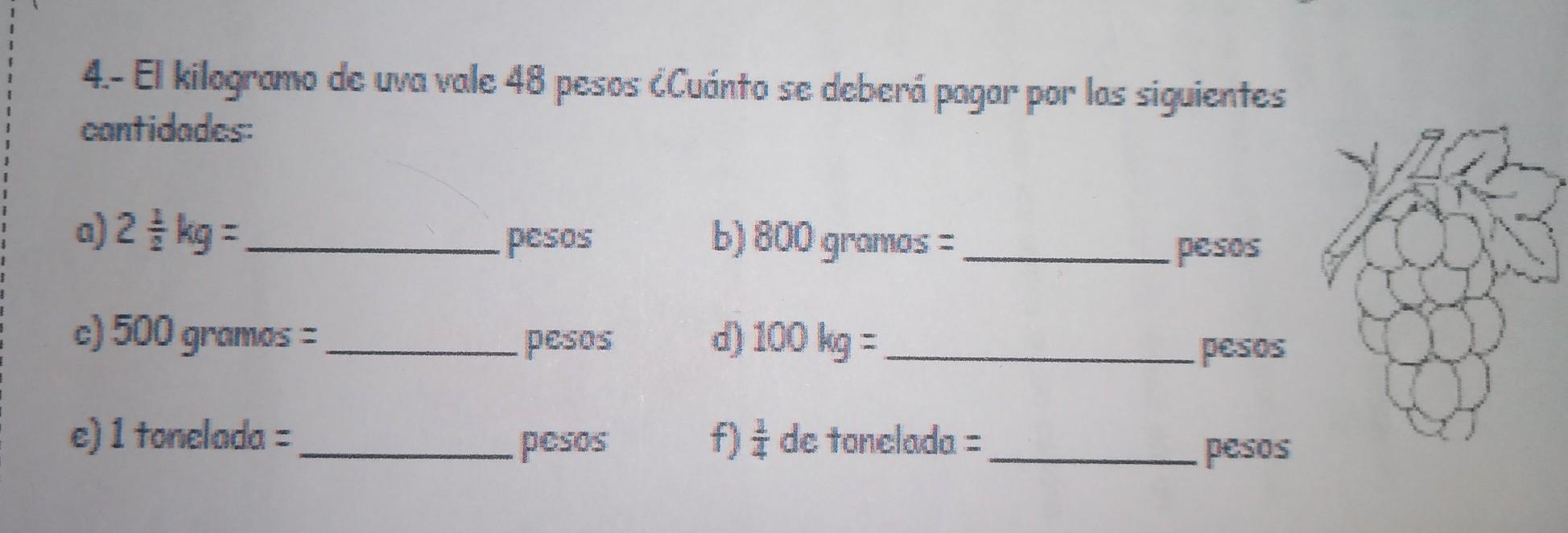 1 uva cuantos pesos son