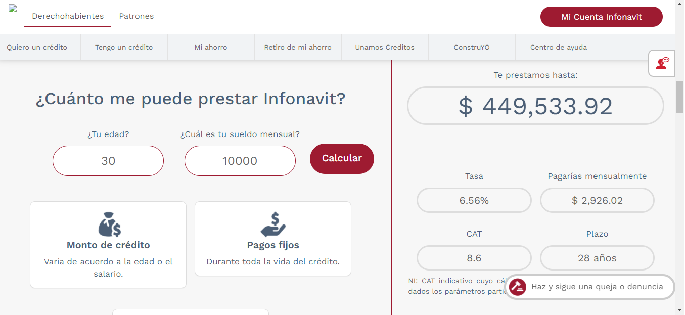 checar cuanto me presta infonavit