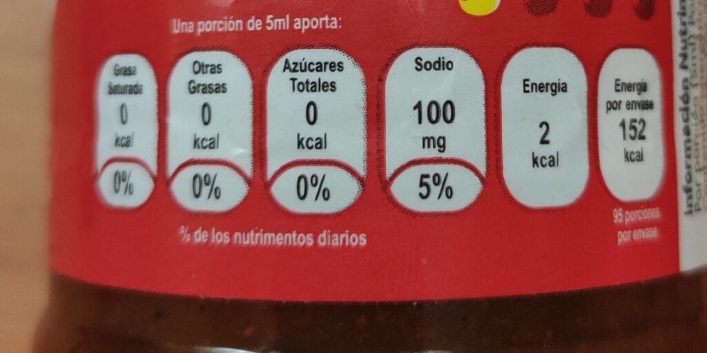 cuantas calorias tiene el tajin