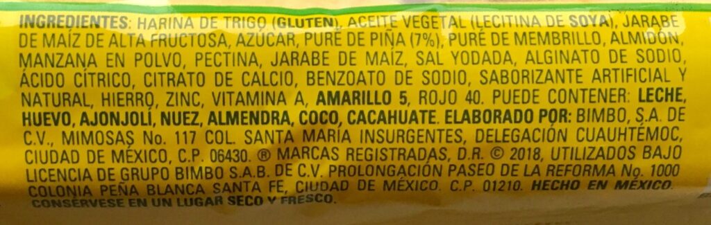 cuantas calorias tiene la pina