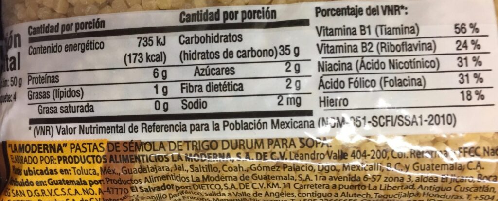 cuantas calorias tiene la sopa
