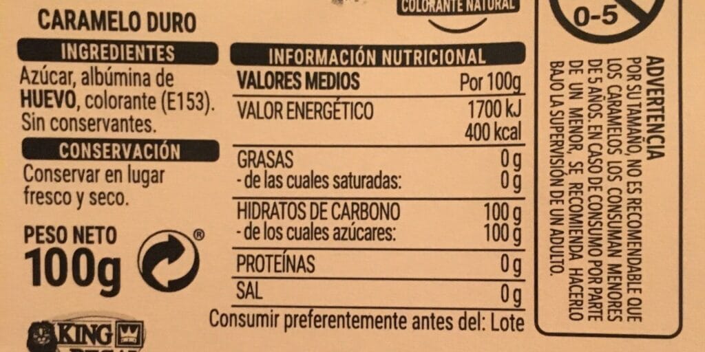 cuantas calorias tiene un dulce