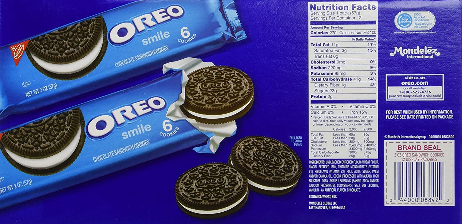 cuantas calorias tiene una oreo
