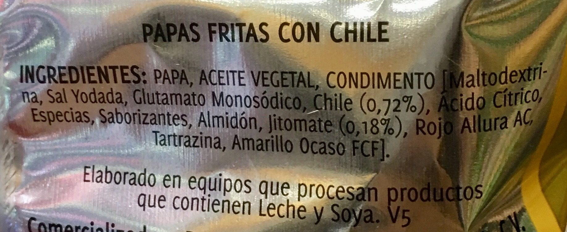 cuantas calorias tiene unas sabritas