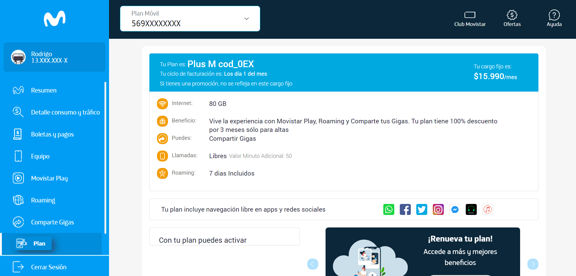 cuantas lineas tengo en movistar