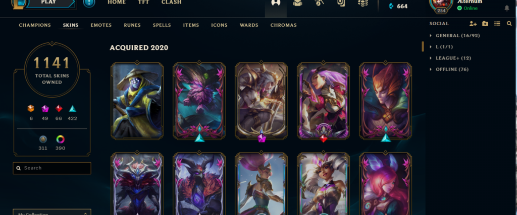 cuantas skins hay en lol