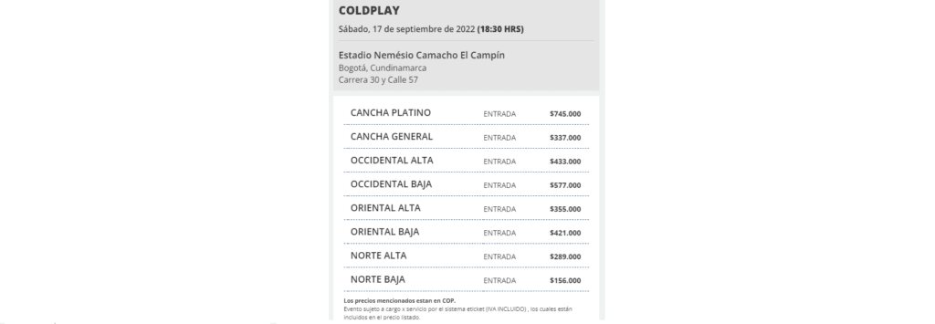 cuanto cobra coldplay por concierto