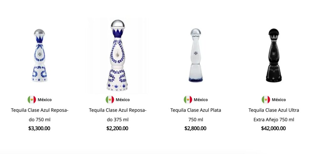 cuanto cuesta el tequila azul