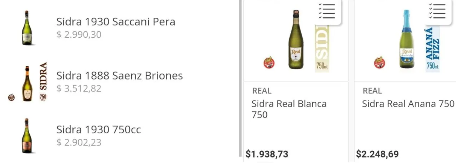 cuanto cuesta la sidra
