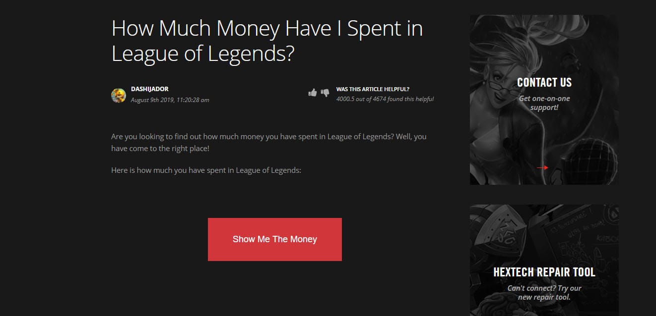 cuanto gaste en lol