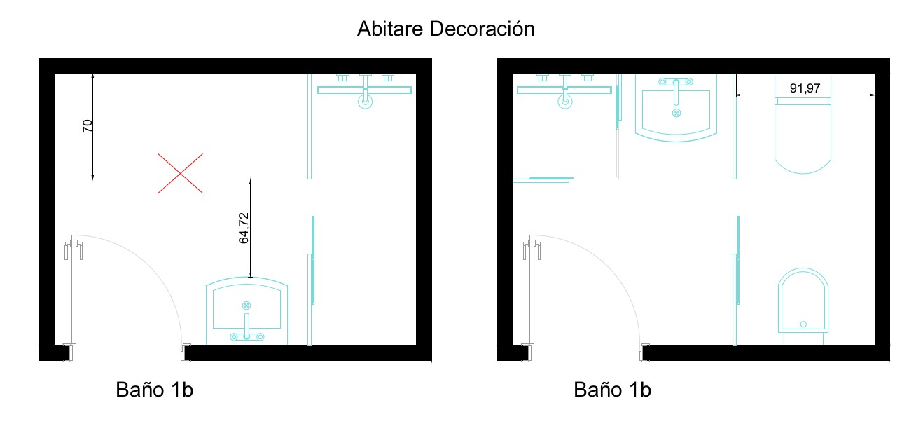 cuanto mide un medio bano