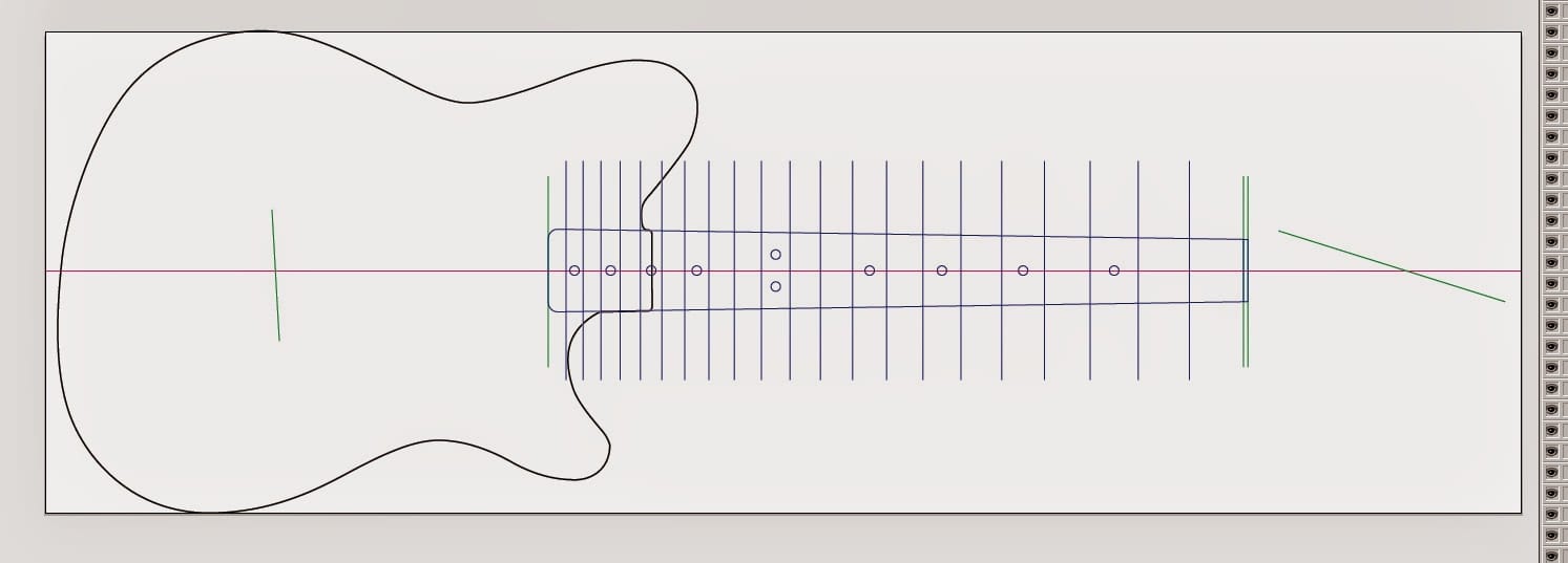 cuanto mide una guitarra electrica