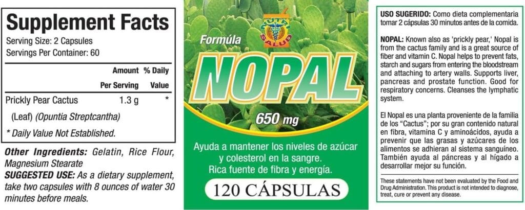 cuanto pesa un nopal