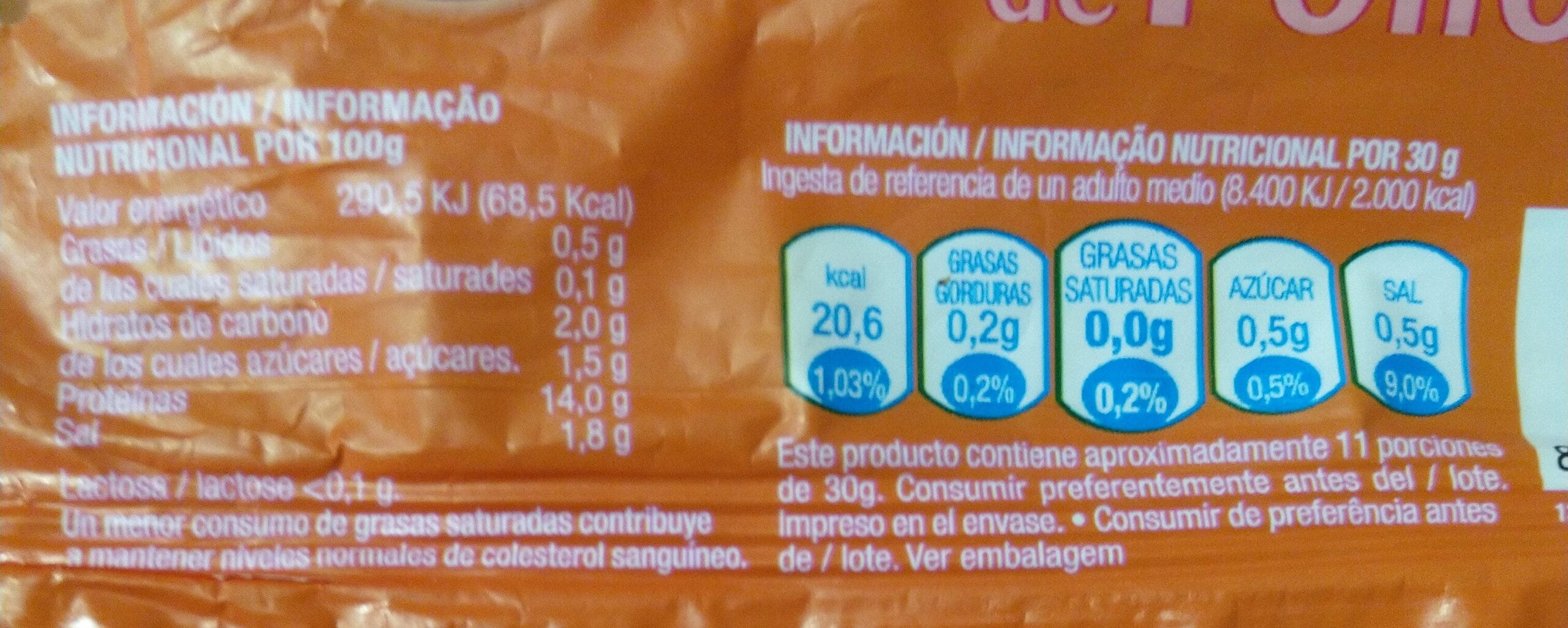 cuanto sodio tiene el pollo scaled