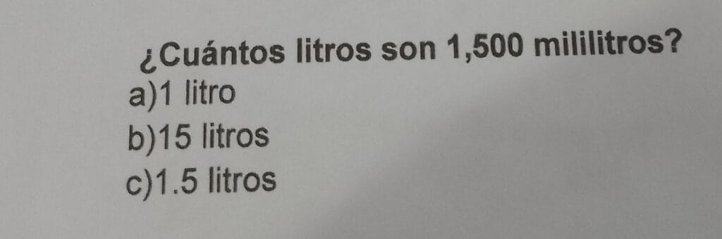 cuantos litros son 1500 ml